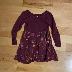 Tea Collection Burgundy Floral Kids Dress
